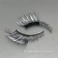 สีขาว 100% Mink Cat Eye Lashes ที่มีสี